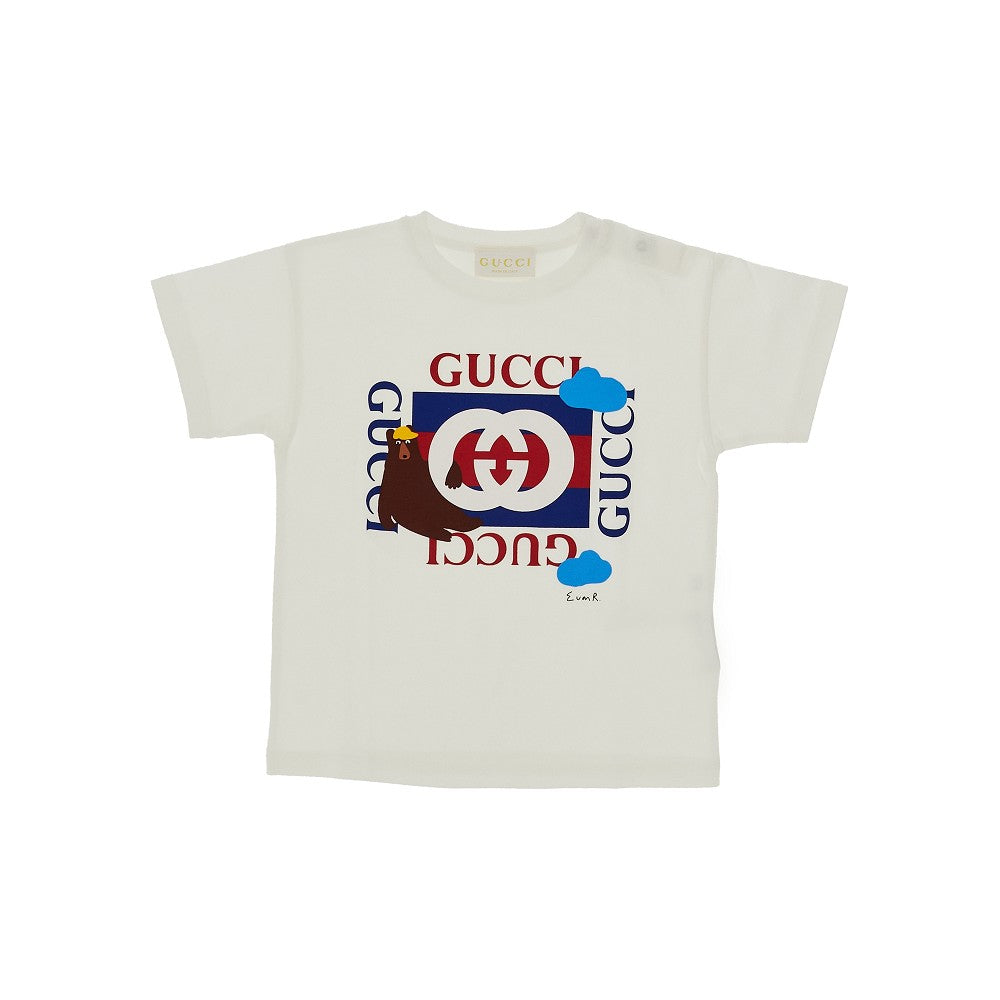 T-shirt in jersey con stampa