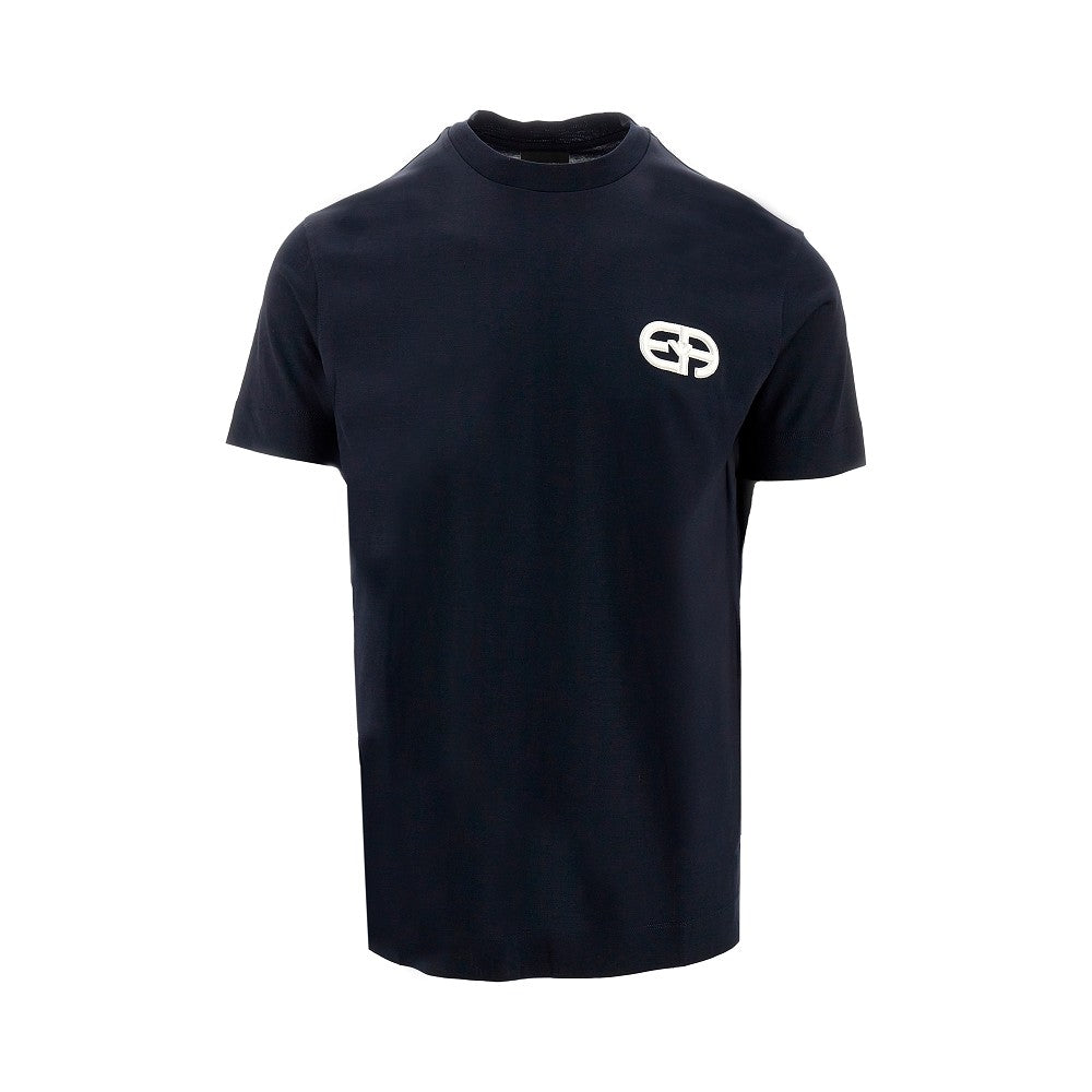 T-shirt in misto lyocell con logo ricamato