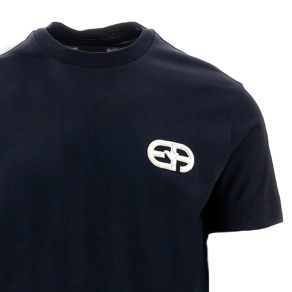 Lyocell-blend T-shirt with logo embroidery