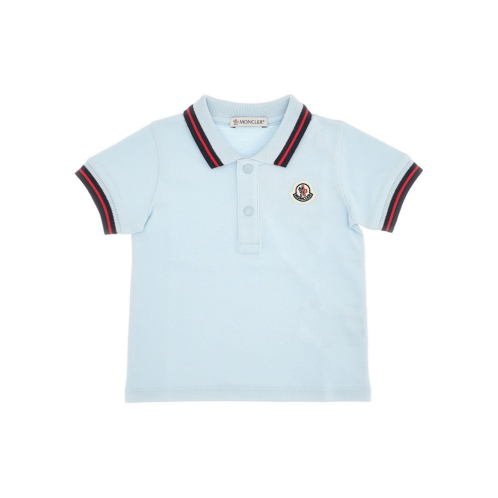 Stretch piquet polo shirt with logo patch