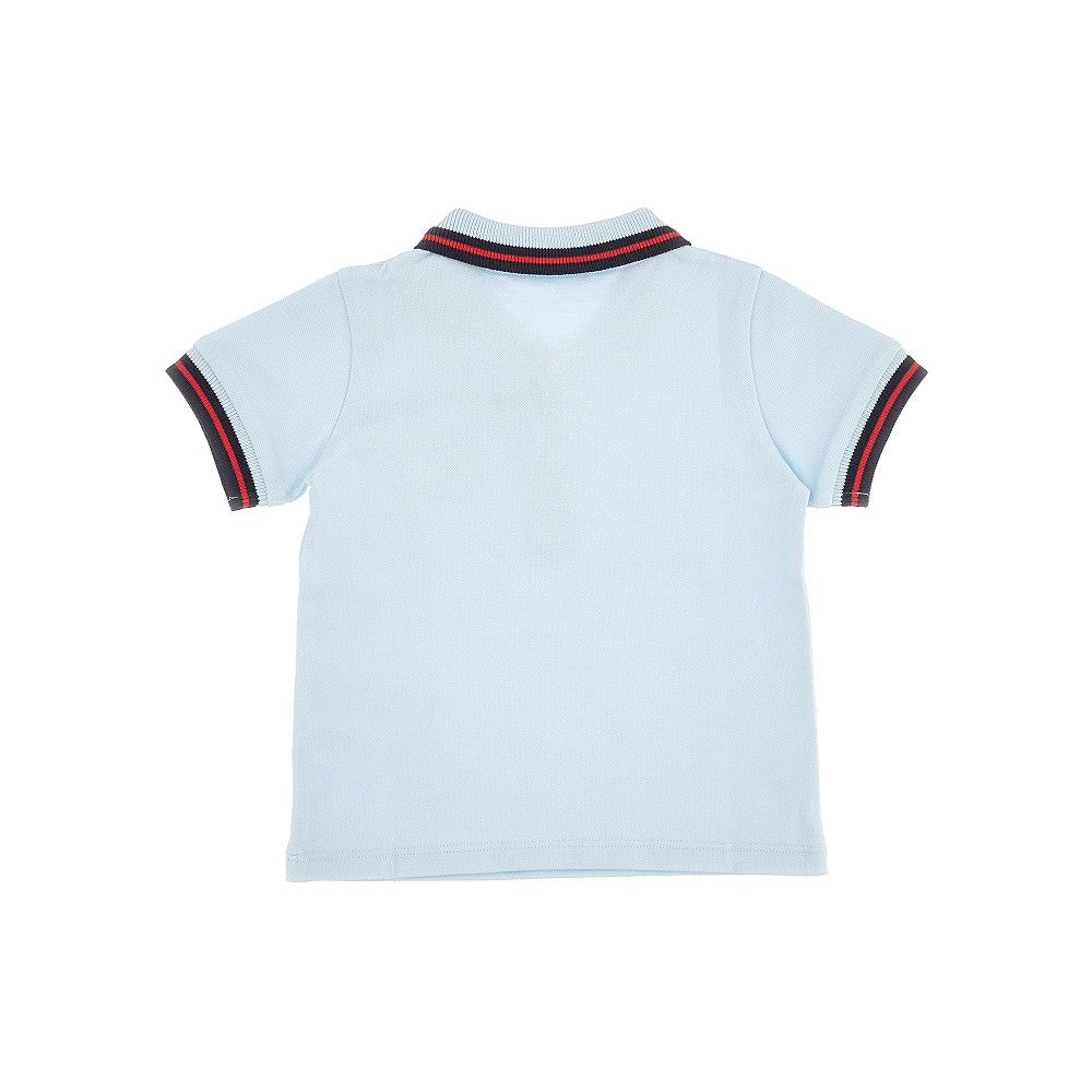 Stretch piquet polo shirt with logo patch