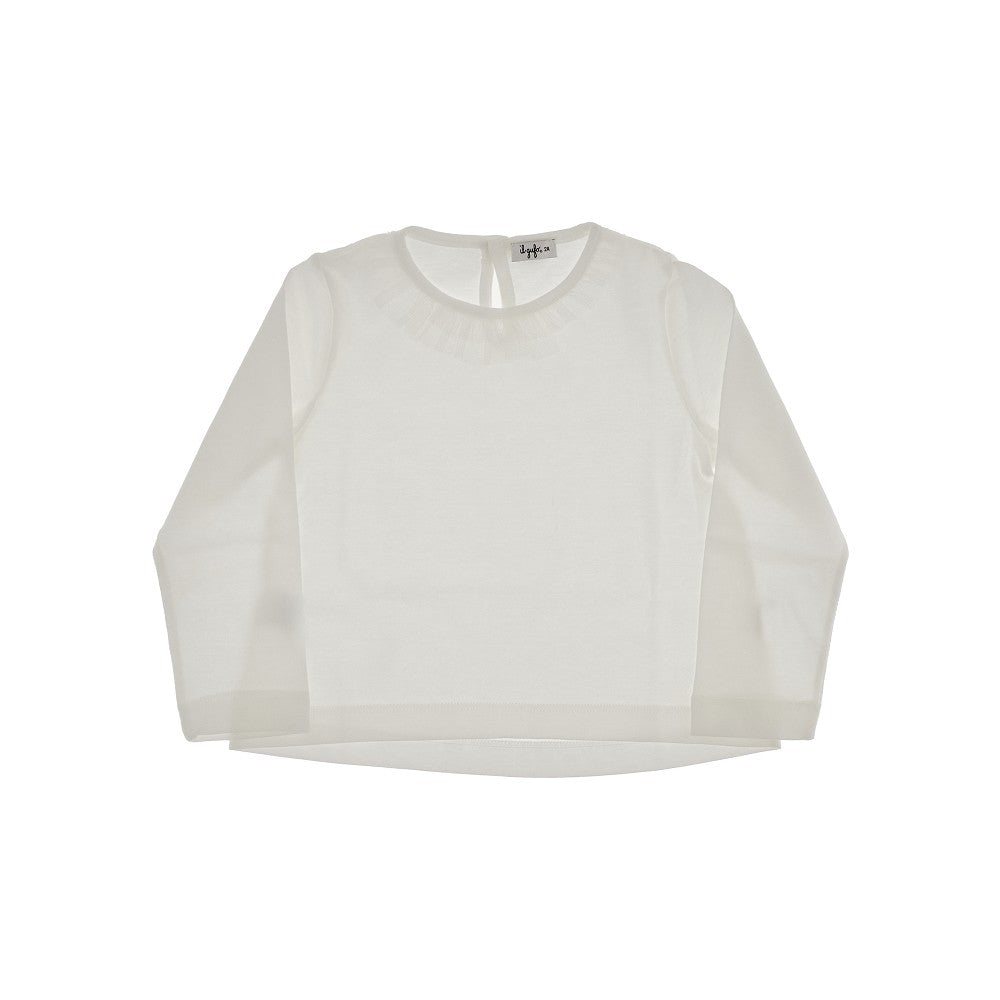 Cotton T-shirt with tulle frill