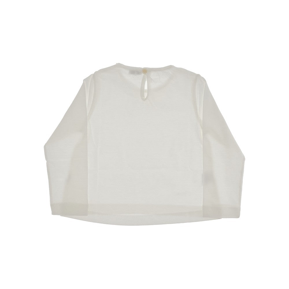 Cotton T-shirt with tulle frill