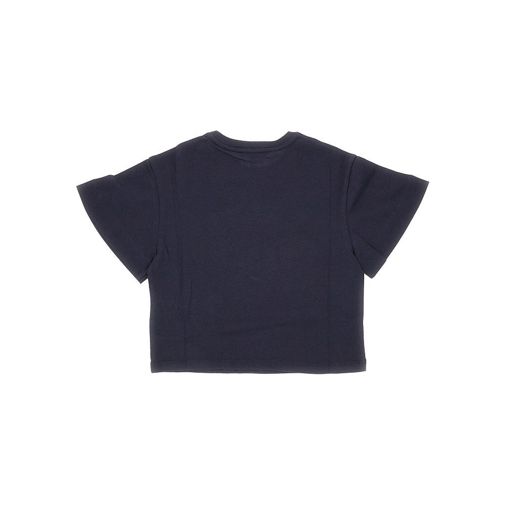 Cropped t-shirt with logo embroidery