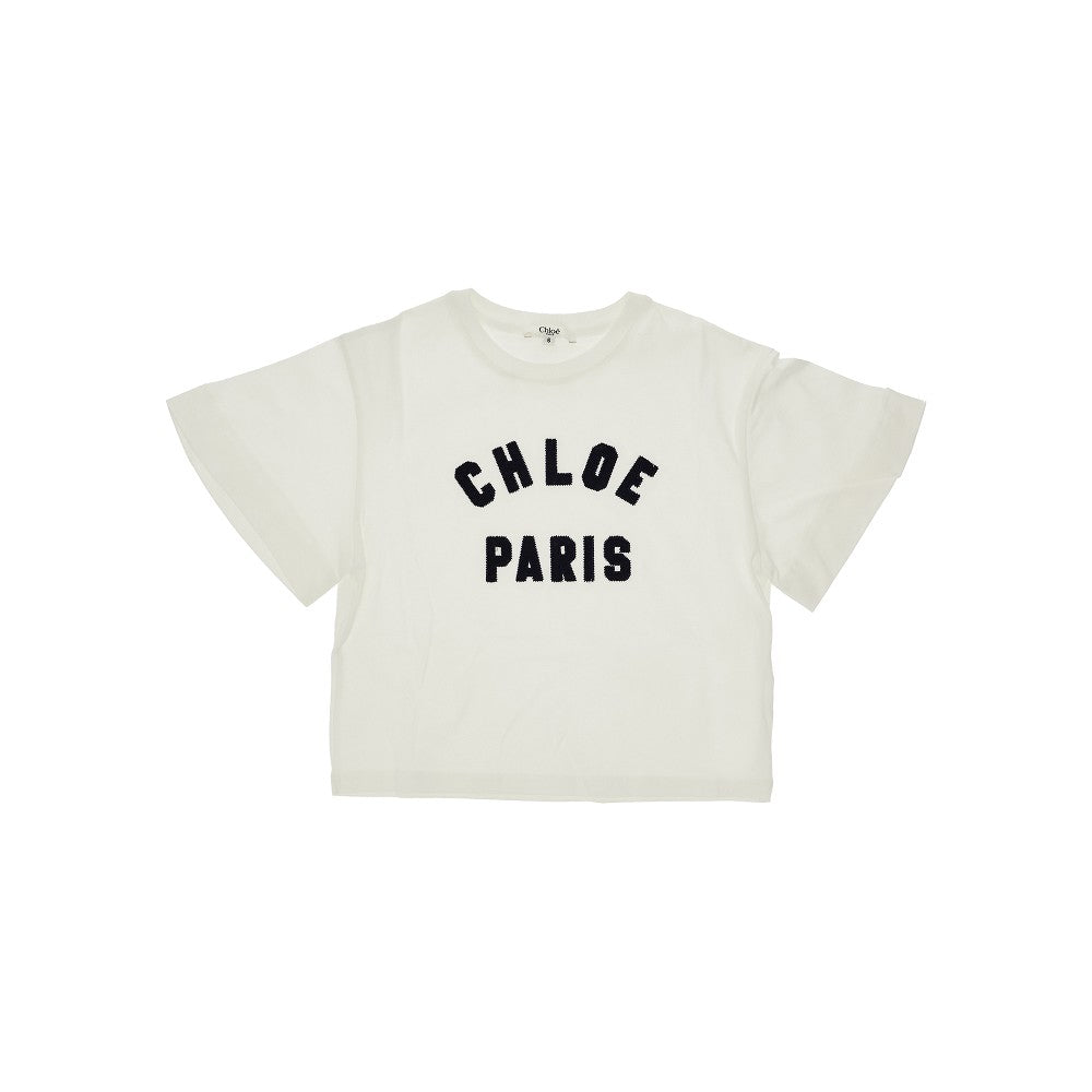 T-shirt a manica corta con logo ricamato