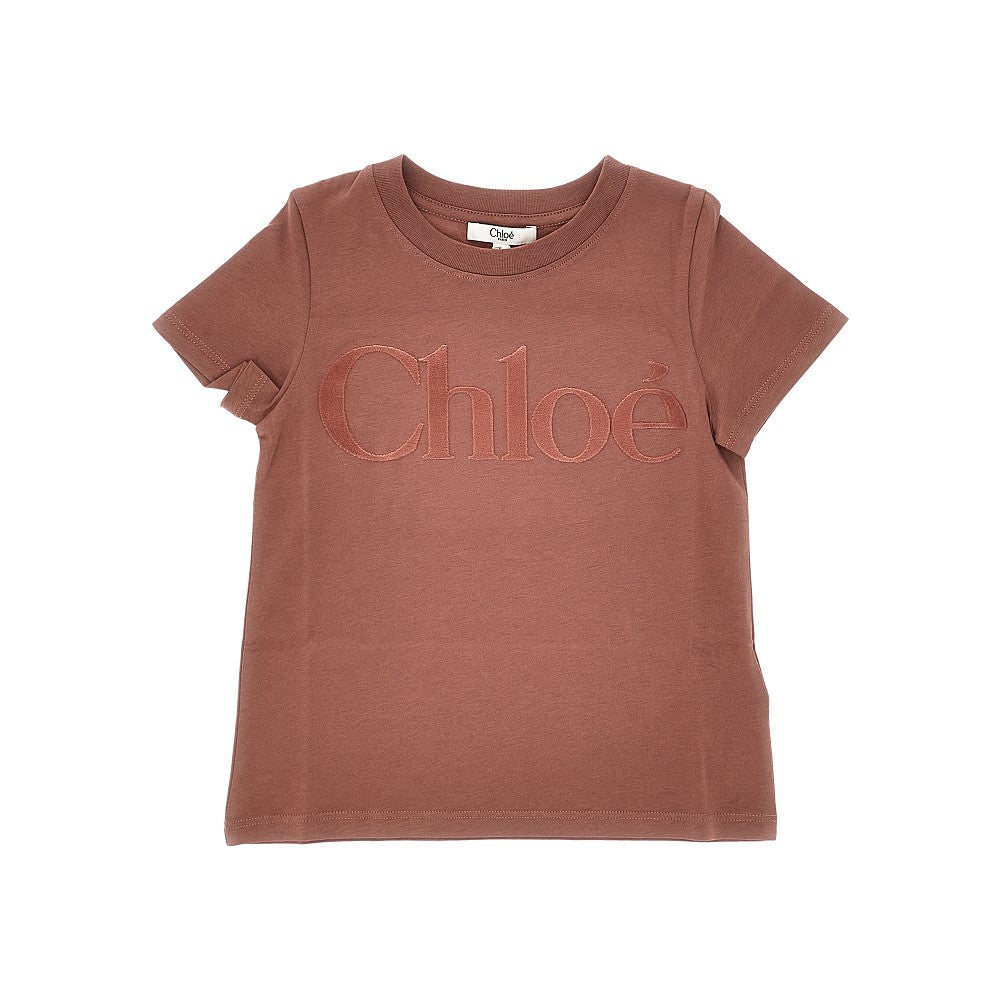 T-shirt con logo floccato