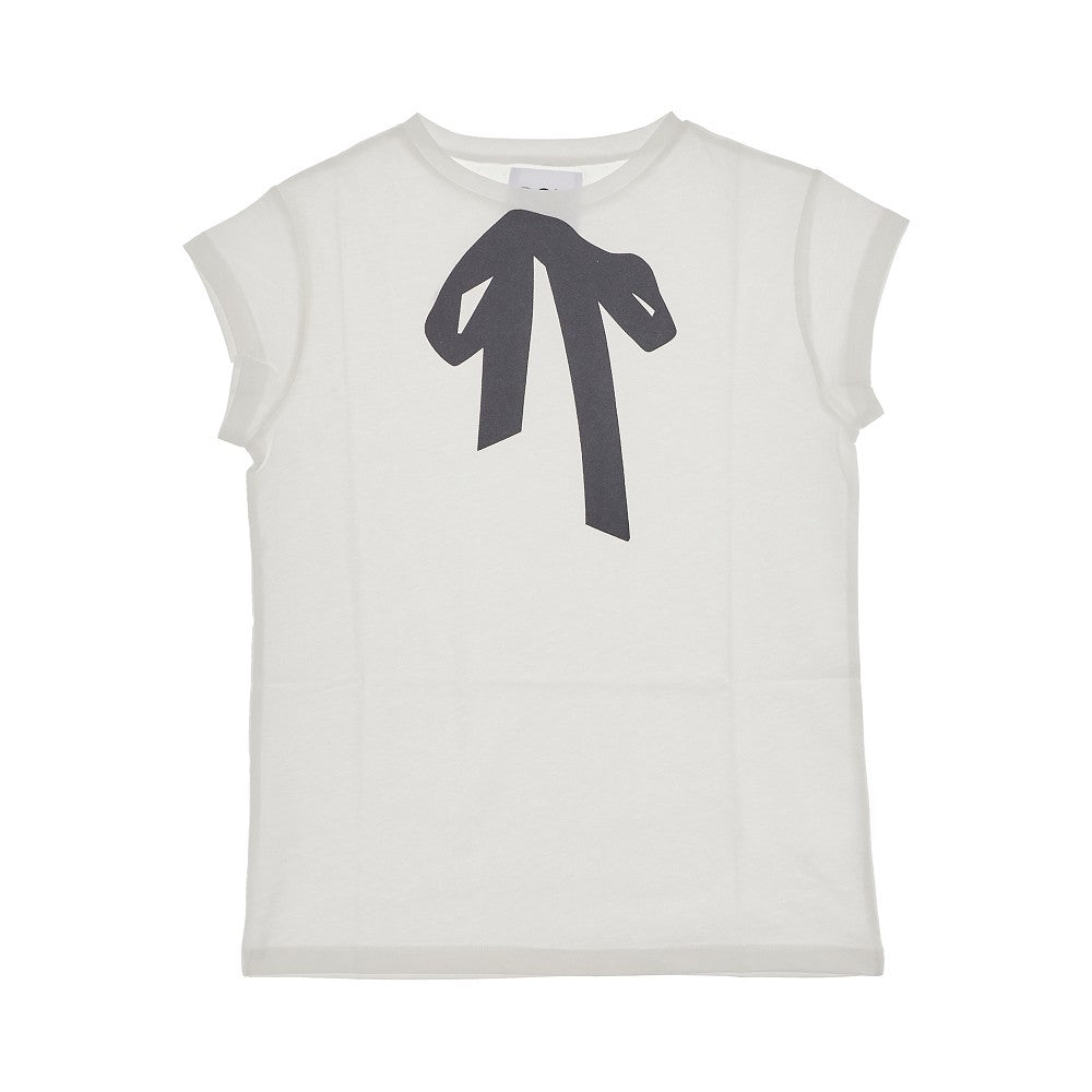 T-shirt con stampa fiocco