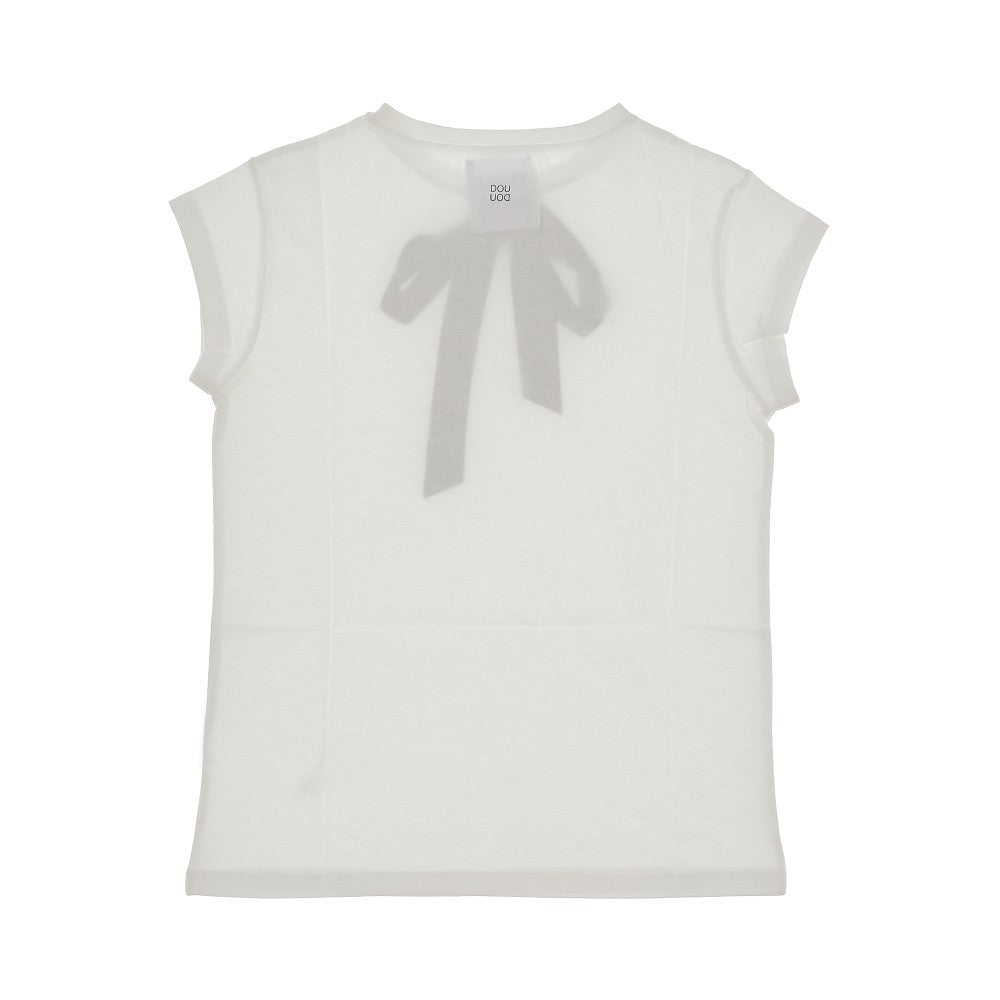 T-shirt con stampa fiocco