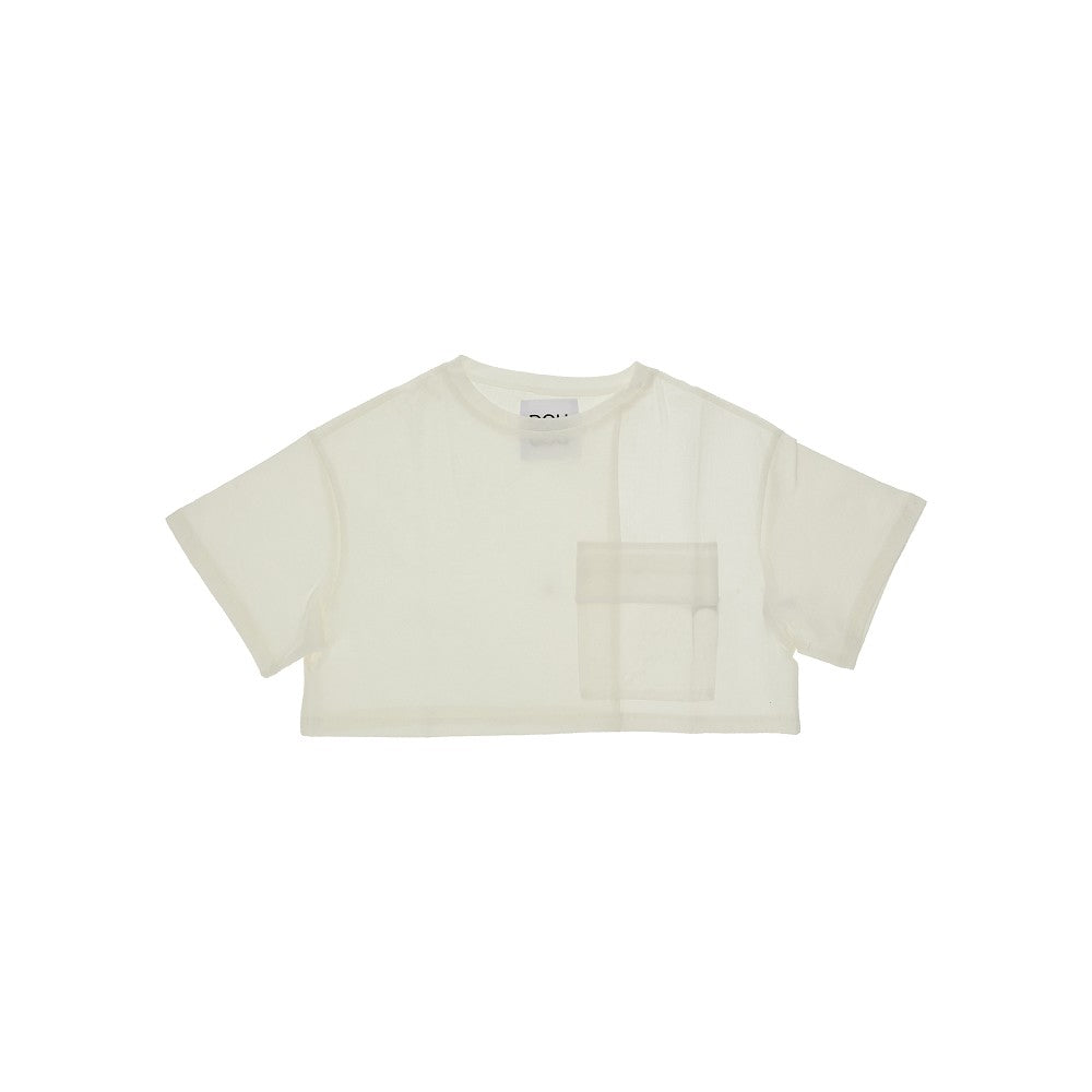 T-shirt cropped a manica corta