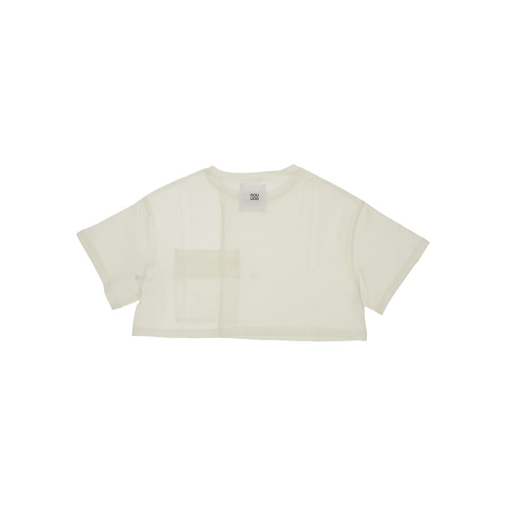 Cropped short-sleeved t-shirt
