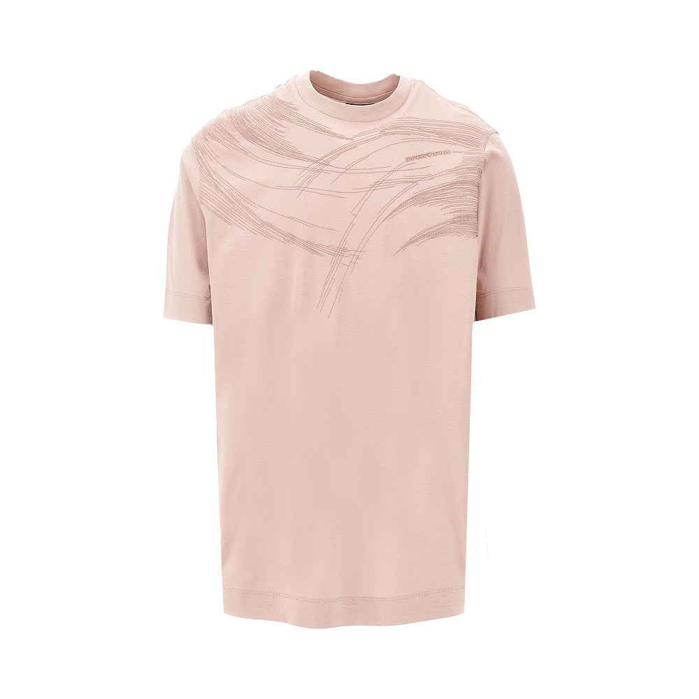 T-shirt in misto lyocell con impunture