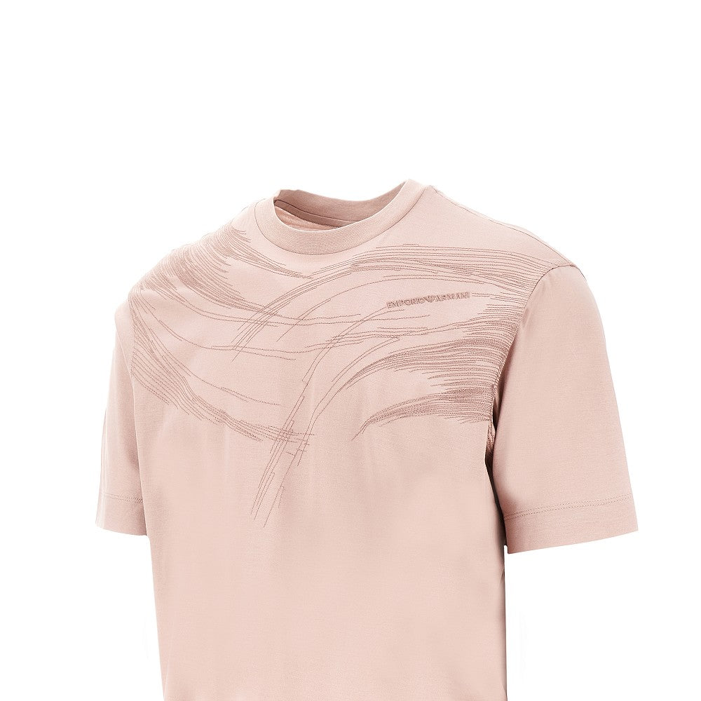 T-shirt in misto lyocell con impunture