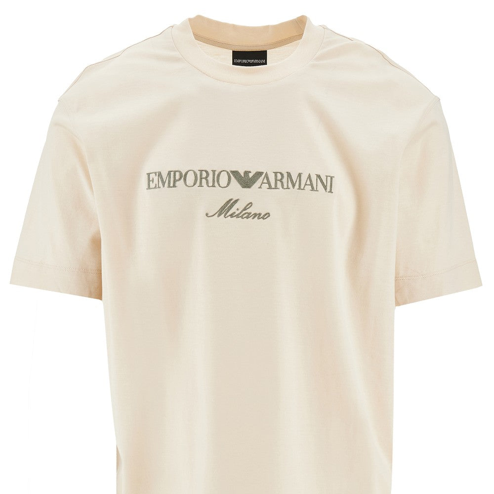Logo embroidery lyocell blend T-shirt