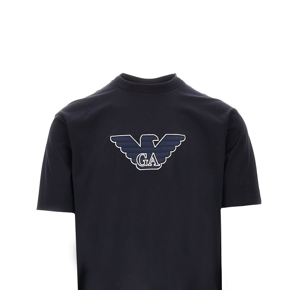 T-shirt in misto lyocell con logo Eagle