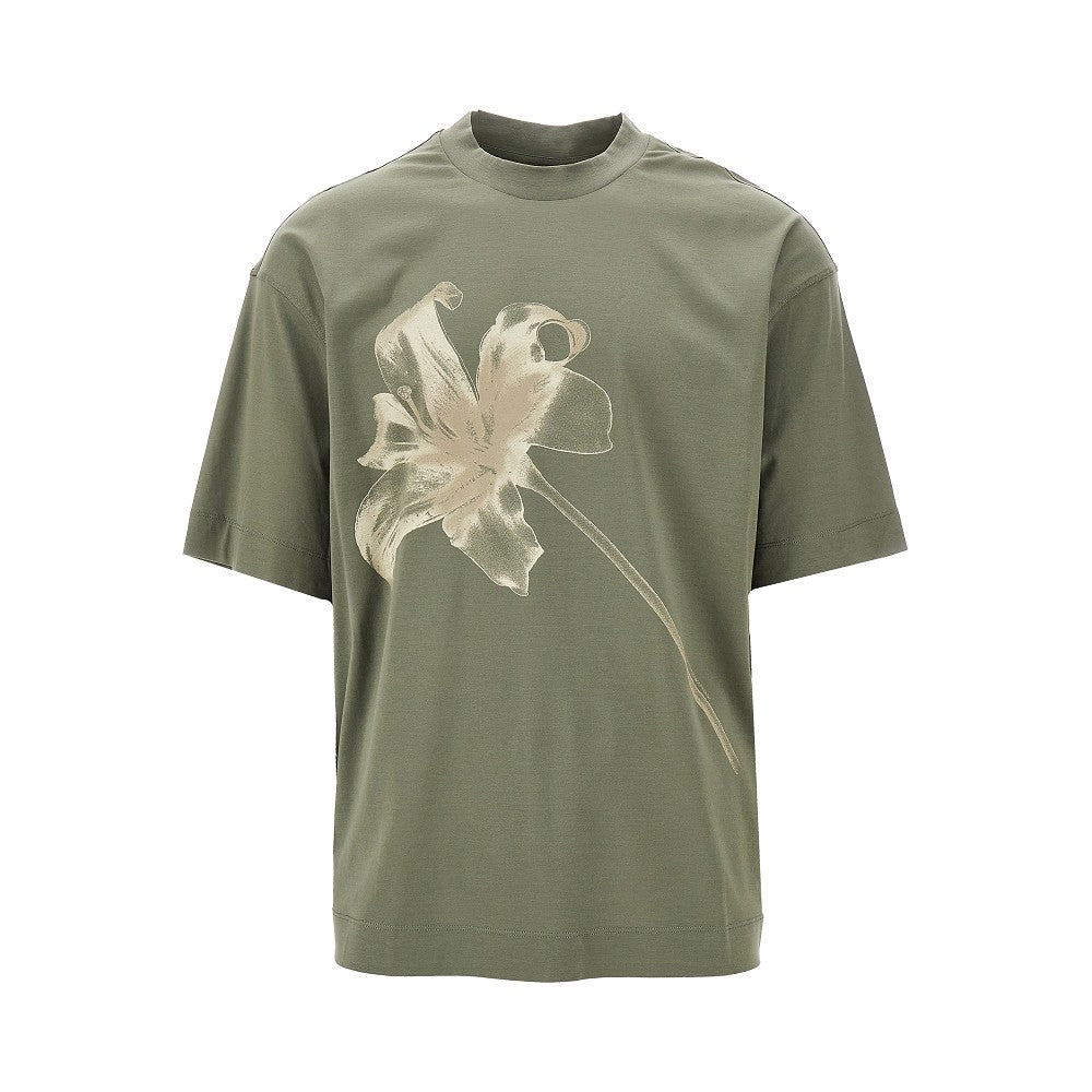 T-shirt over con stampa giglio