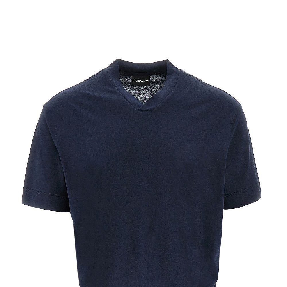 T-shirt a manica corta in misto cotone e seta
