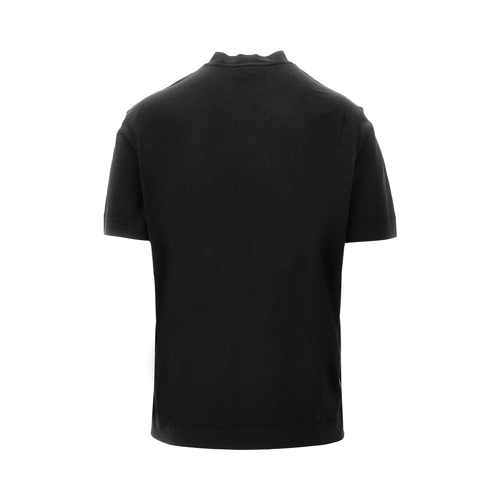 T-shirt a manica corta in misto cotone e seta