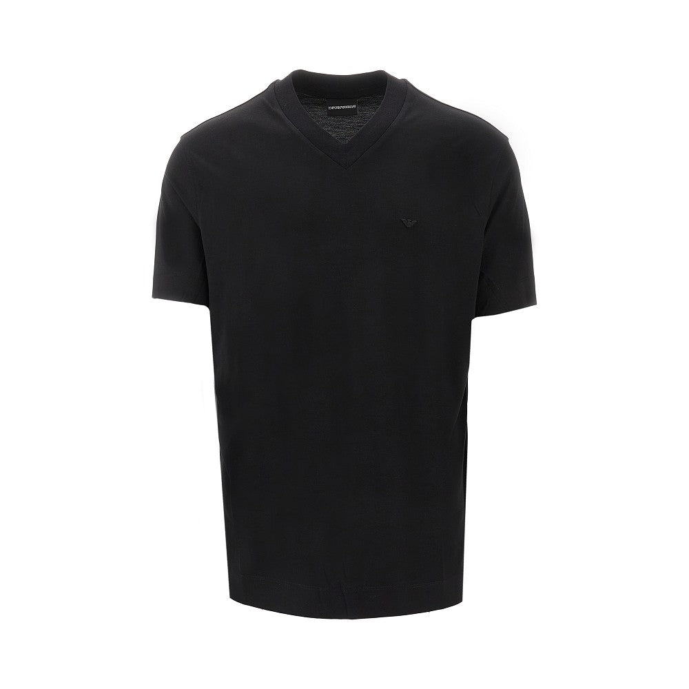 T-shirt in misto modal con scollo a V