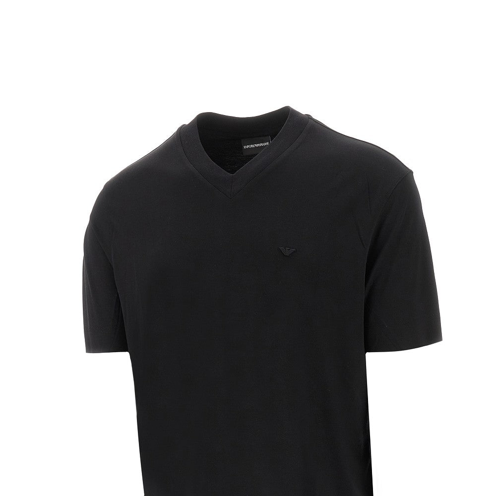 T-shirt in misto modal con scollo a V