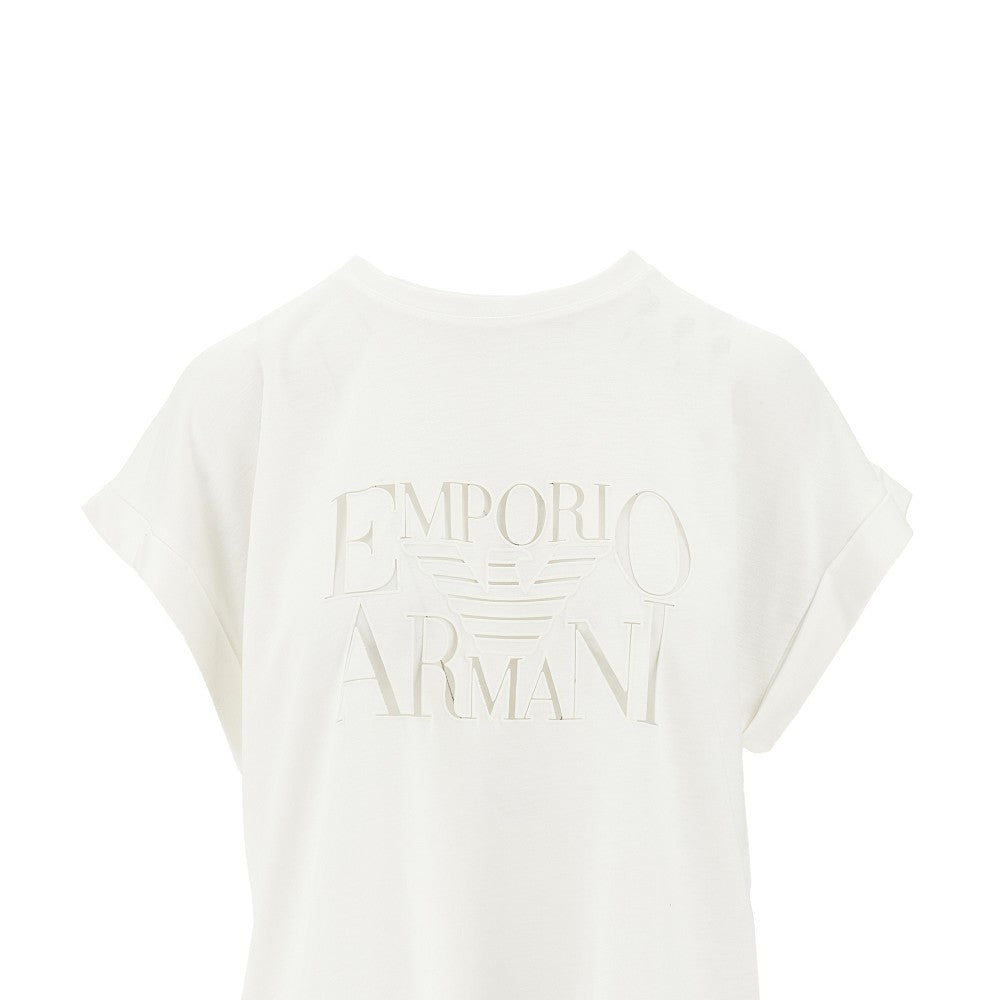 T-shirt con logo trasparente
