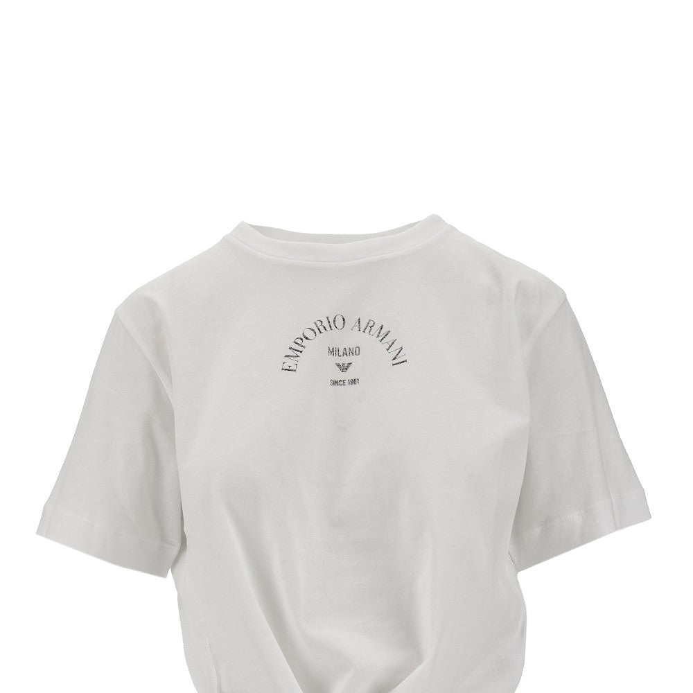 Organic cotton T-shirt with knotted detail