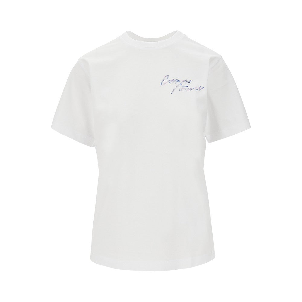 T-shirt con logo ricamato