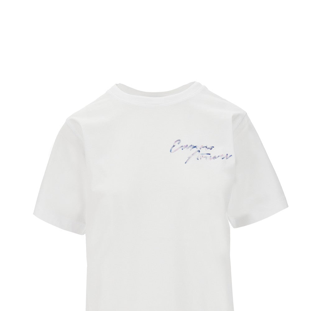 T-shirt con logo ricamato