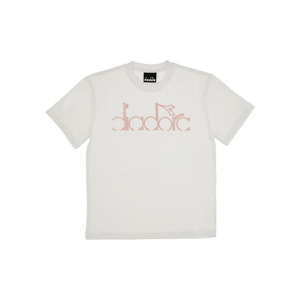 T-shirt con logo ricamato