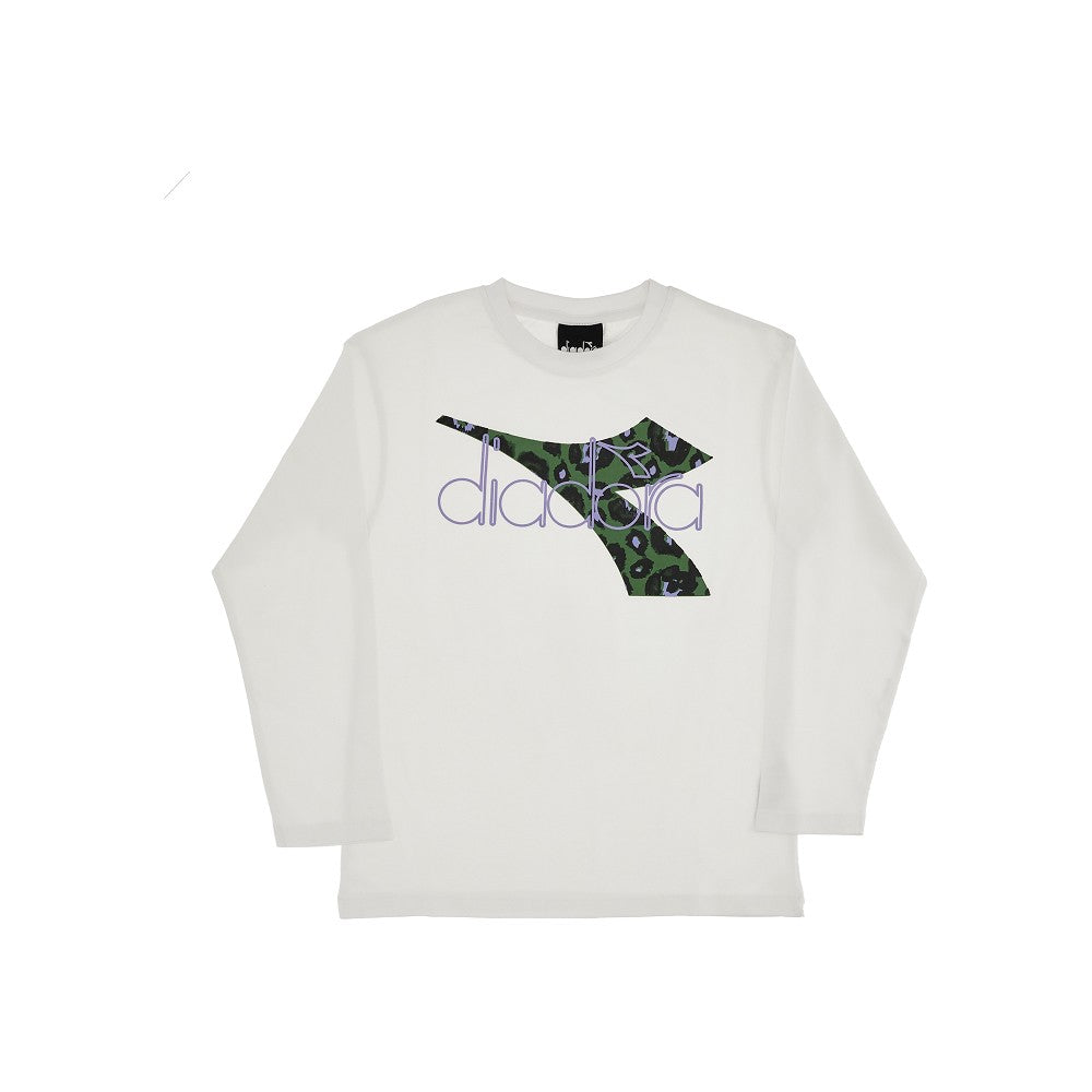 T-shirt a manica lunga con stampa logo
