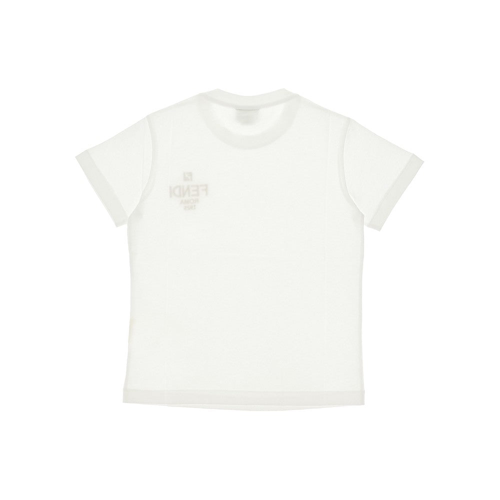 Cotton jersey t-shirt with logo embroidery