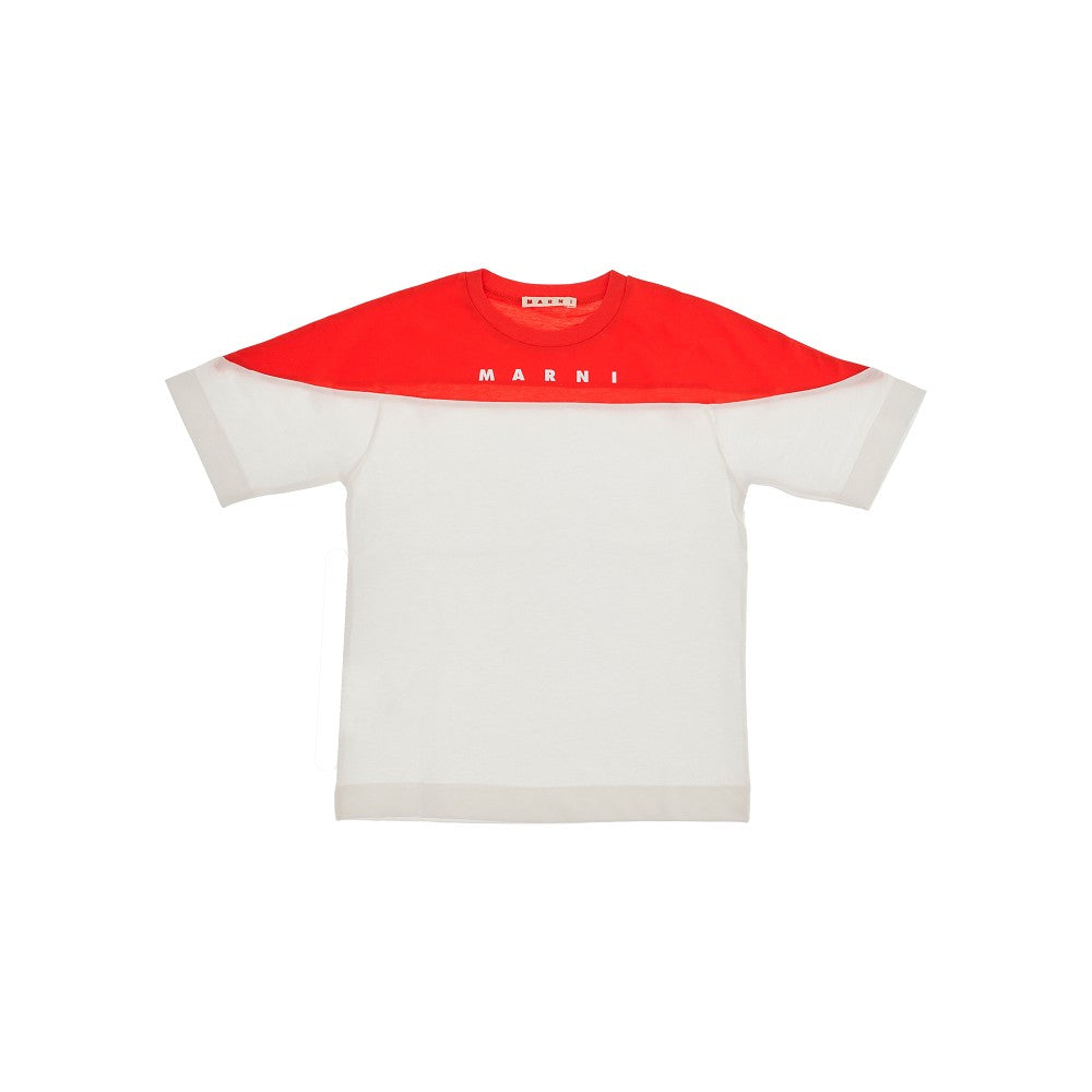 Two-tone T-shirt with logo