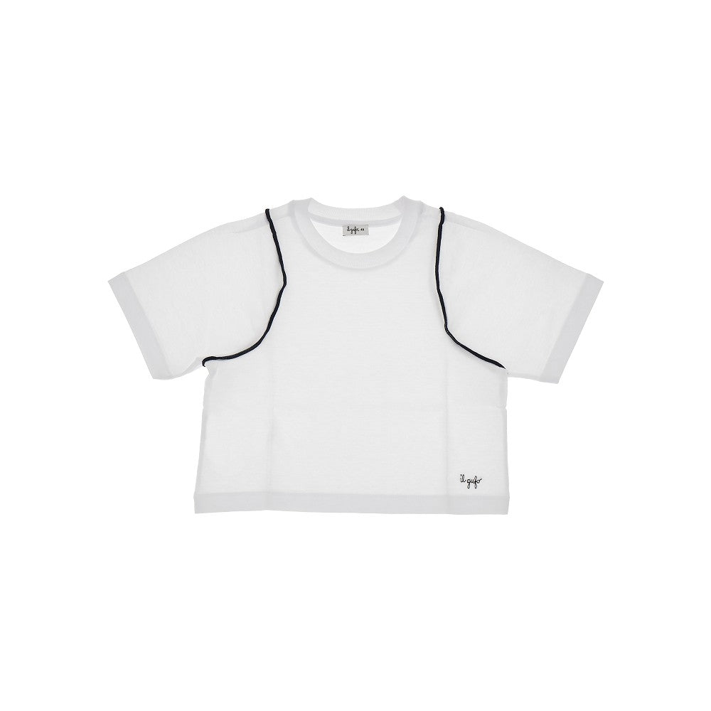 T-shirt with contrasting seam