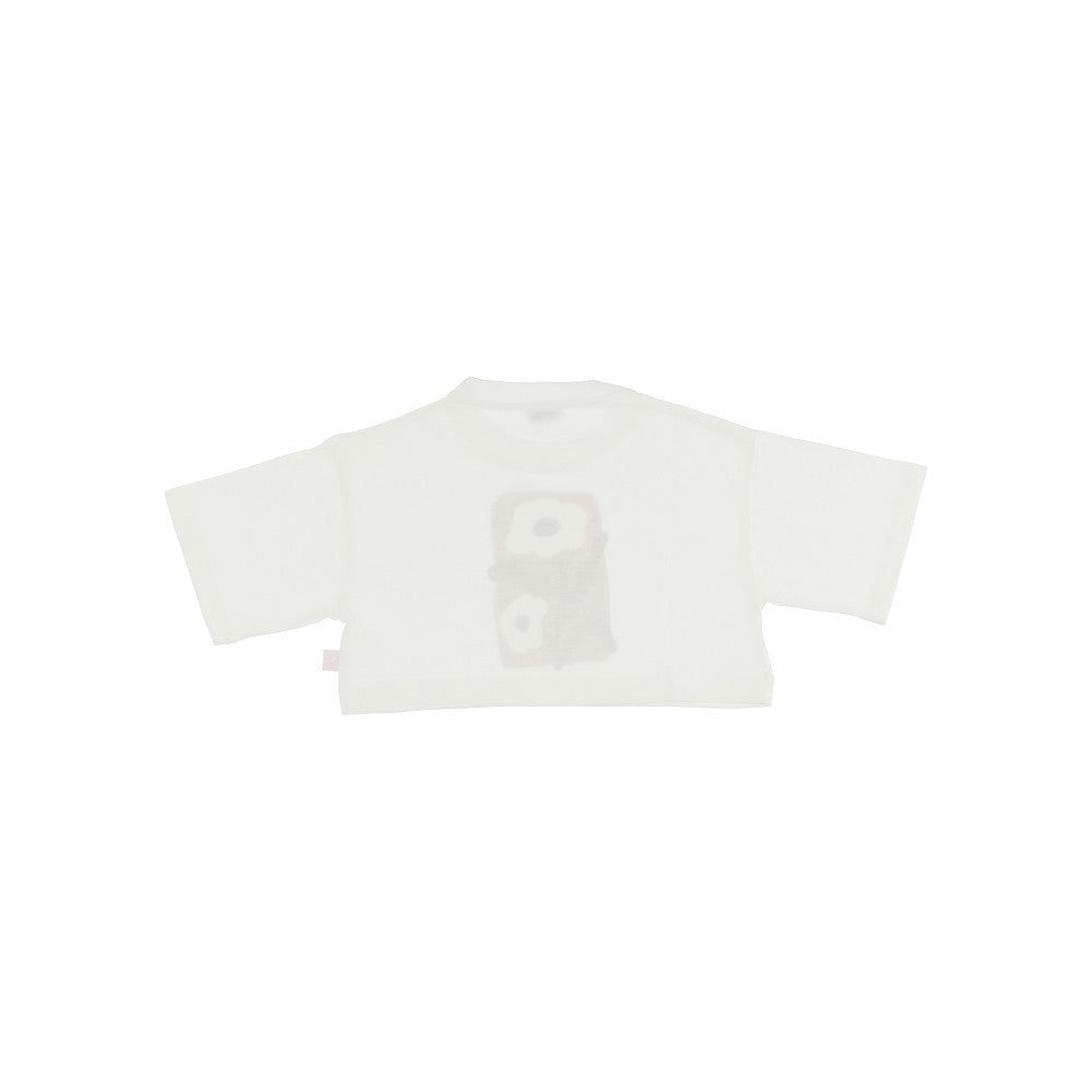 T-shirt cropped con stampa
