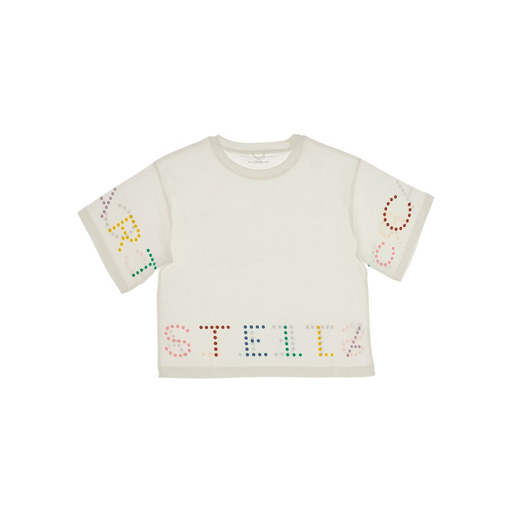 Multicoloured logo print T-shirt