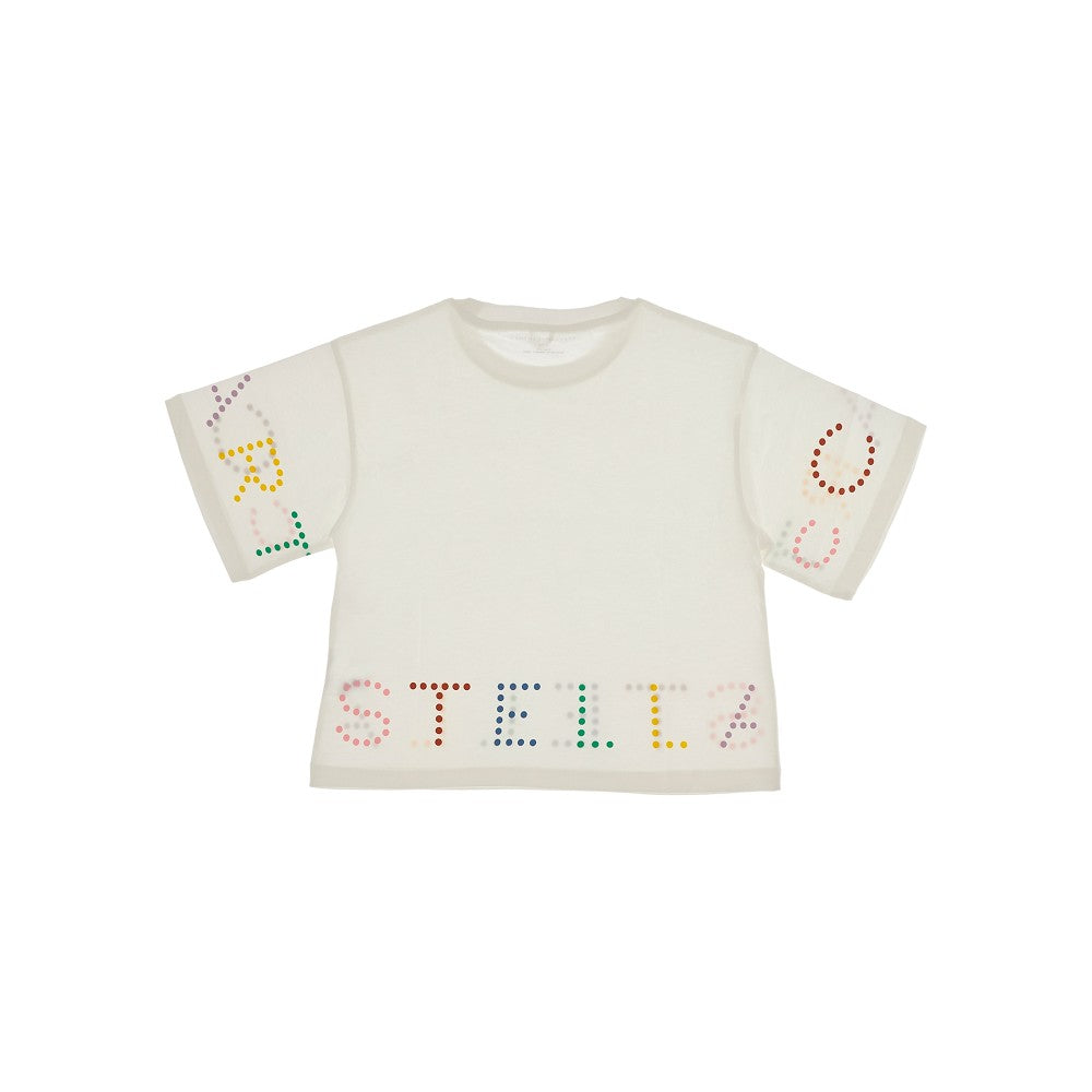 Multicoloured logo print T-shirt
