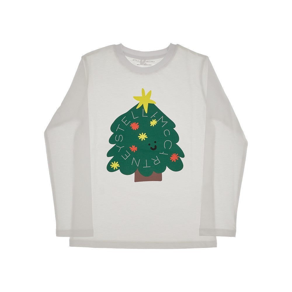 Christmas tree print T-shirt