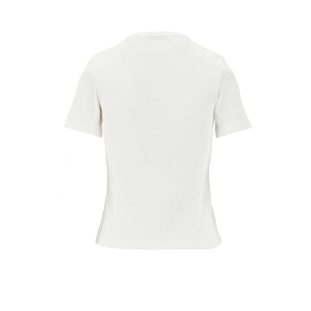Ribbed T-shirt with Double T detail