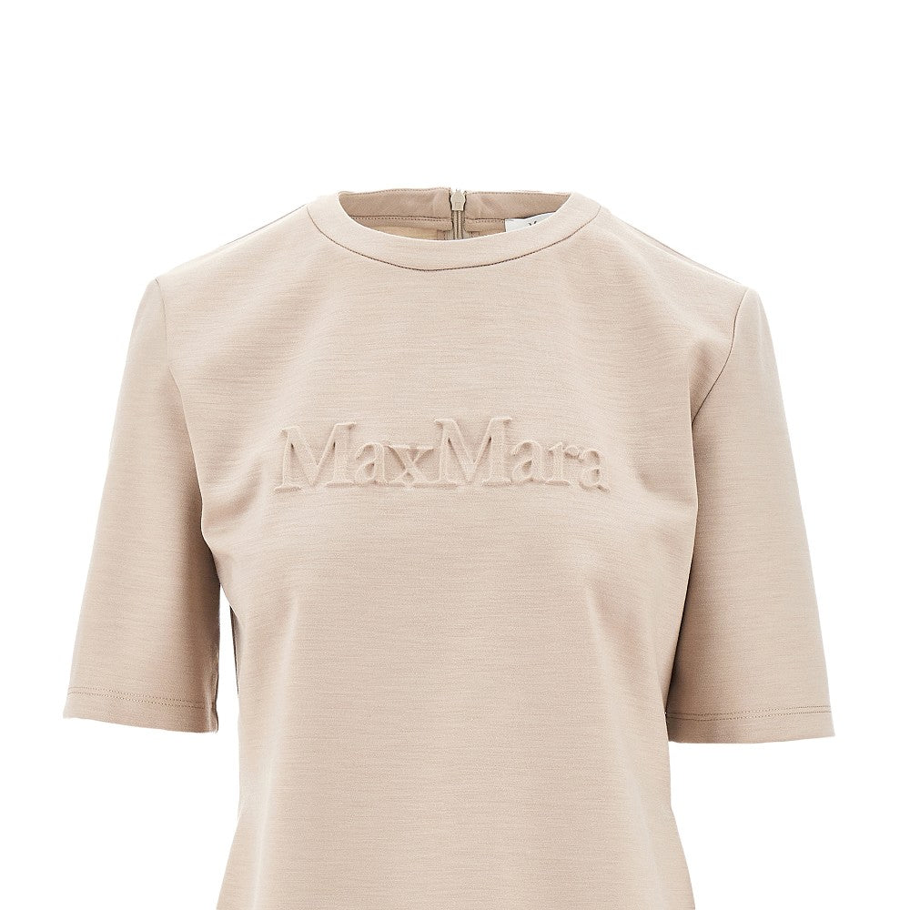 Embossed logo wool T-shirt