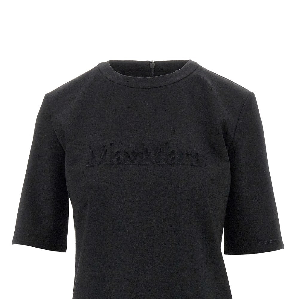 Embossed logo wool T-shirt