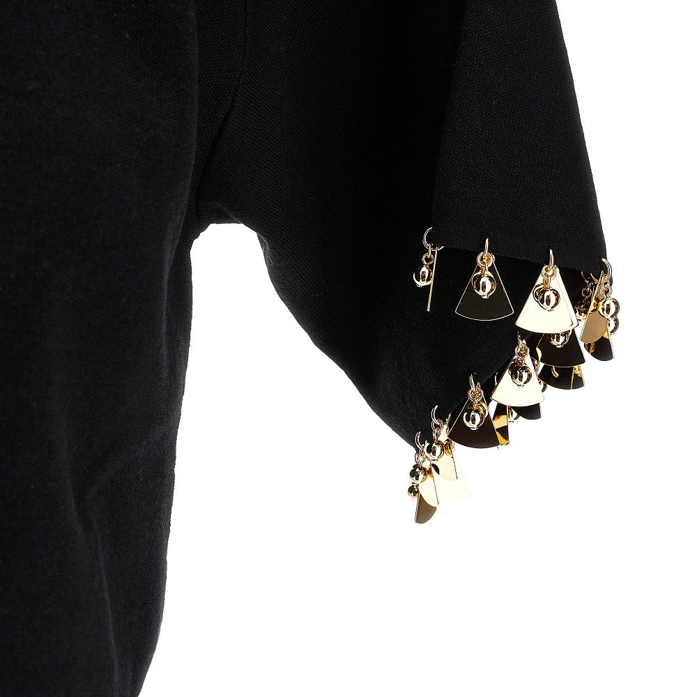Cropped sweater with metal details