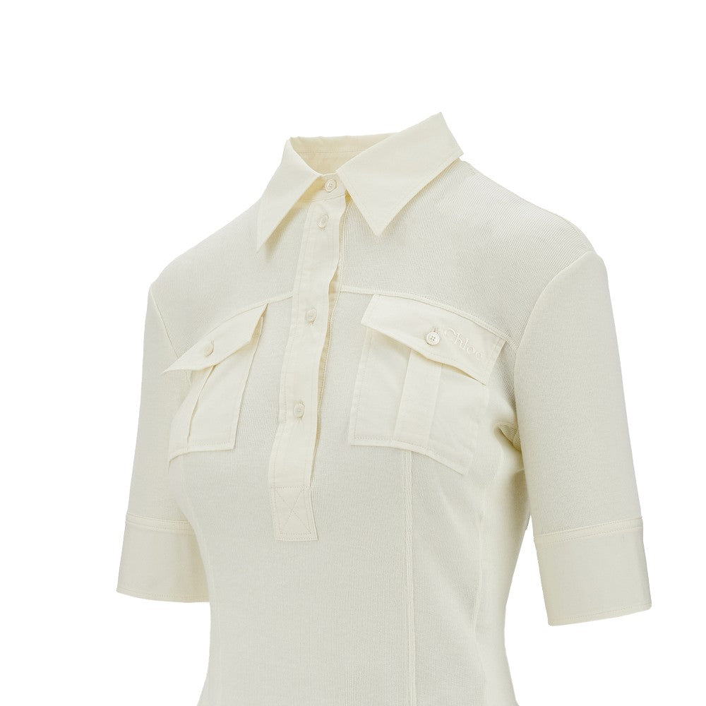 Polo in jersey con tasche a toppa