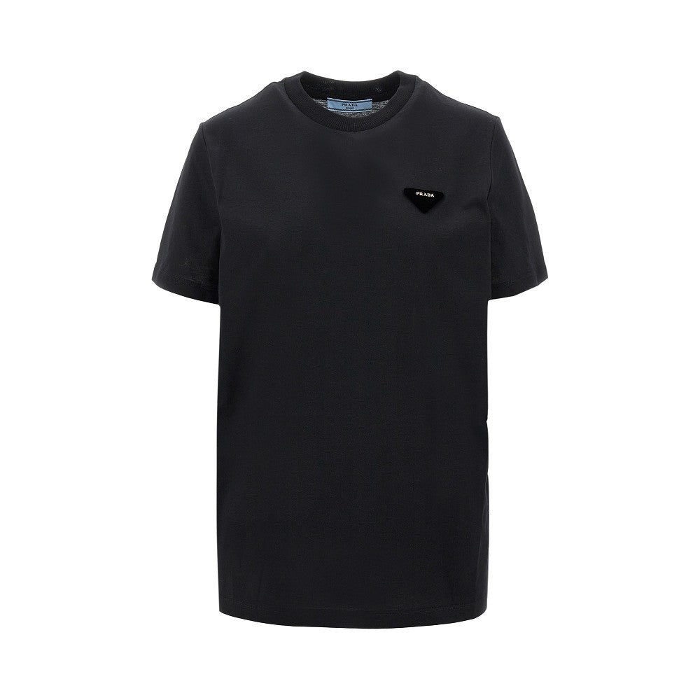 T-shirt con logo in velluto