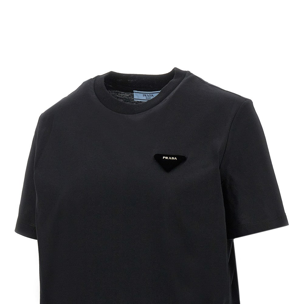 T-shirt con logo in velluto