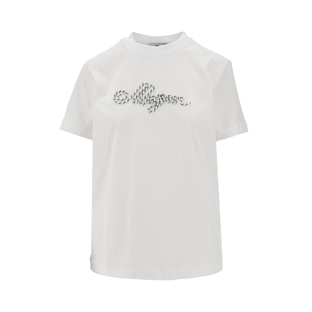 T-shirt con logo ricamato