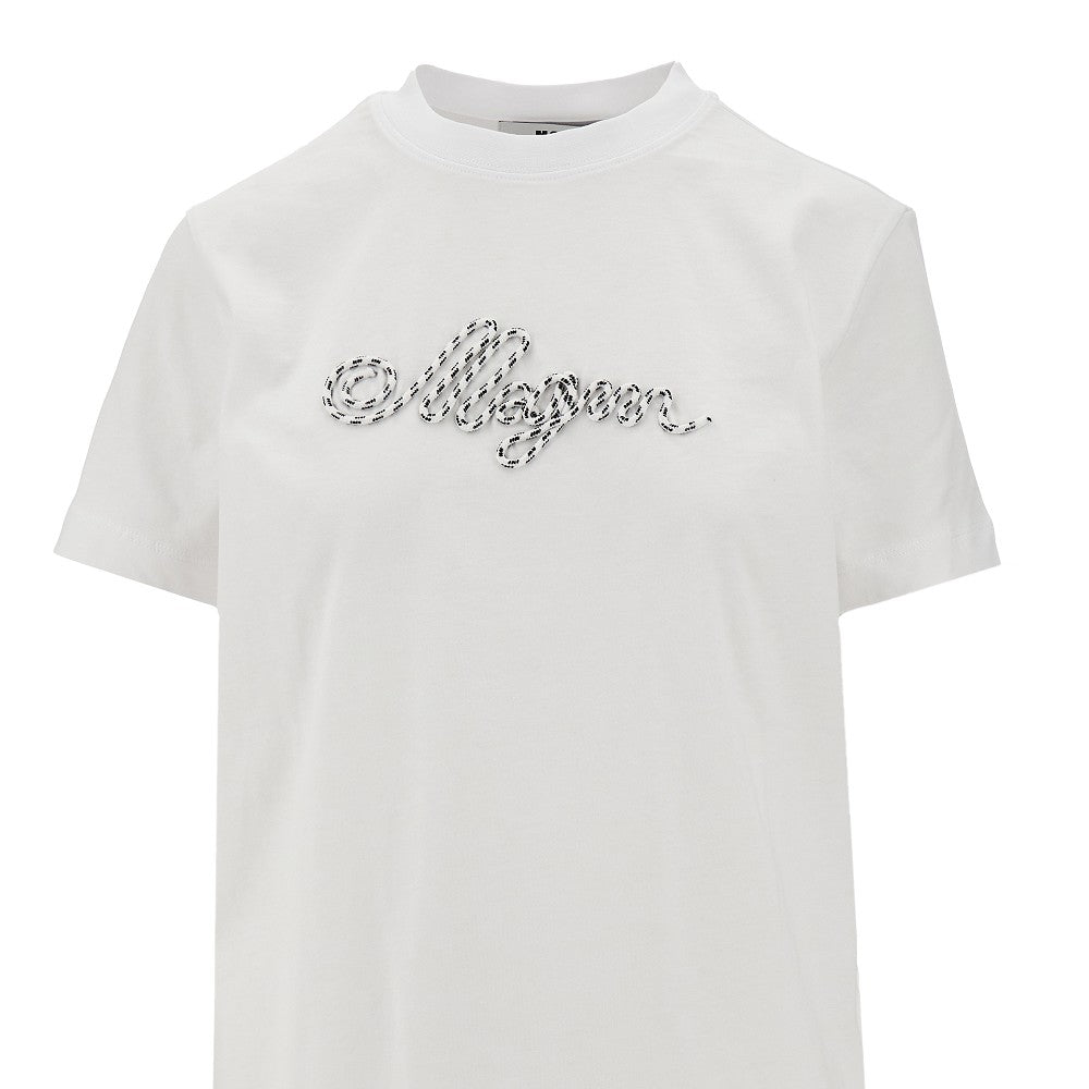 T-shirt con logo ricamato
