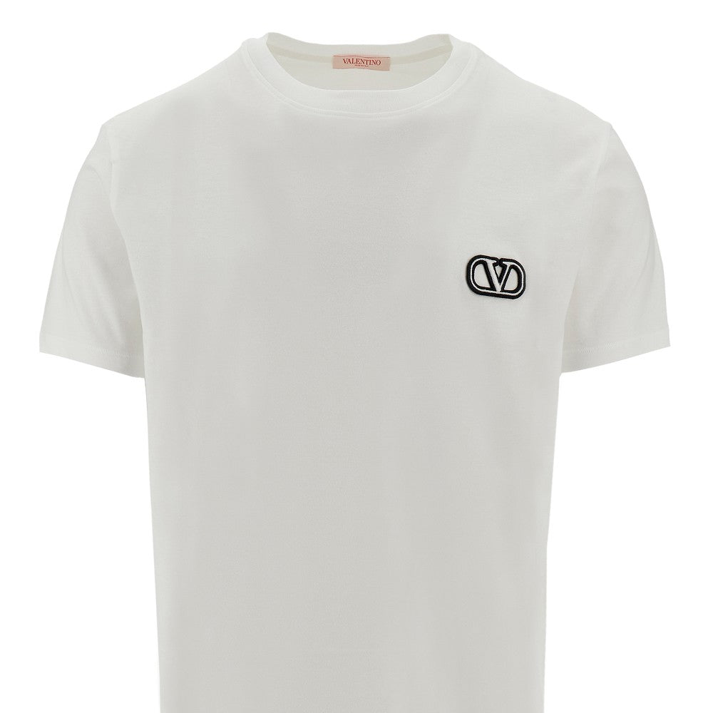 T-shirt in cotone con patch VLogo Signature