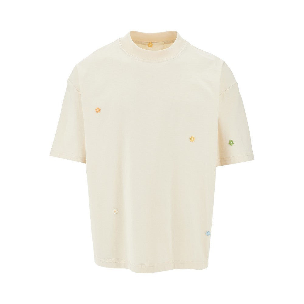 Boxy Fit T-shirt with embroidered flowers