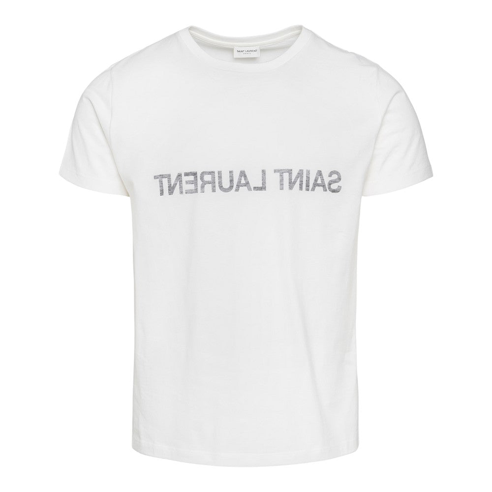 T-shirt con logo rovesciato
