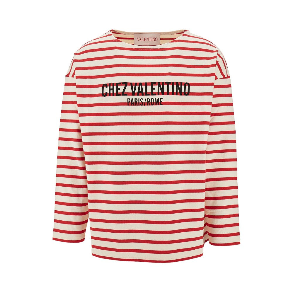 'Chez Valentino' striped T-shirt