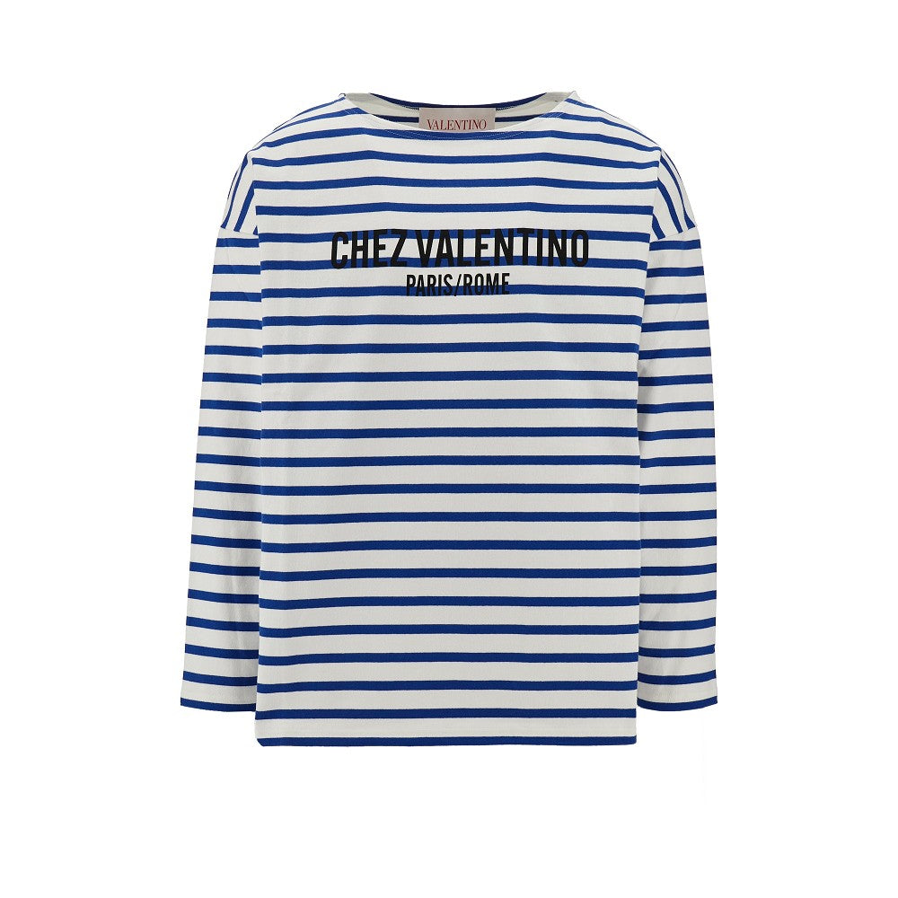 T-shirt a righe 'Chez Valentino'